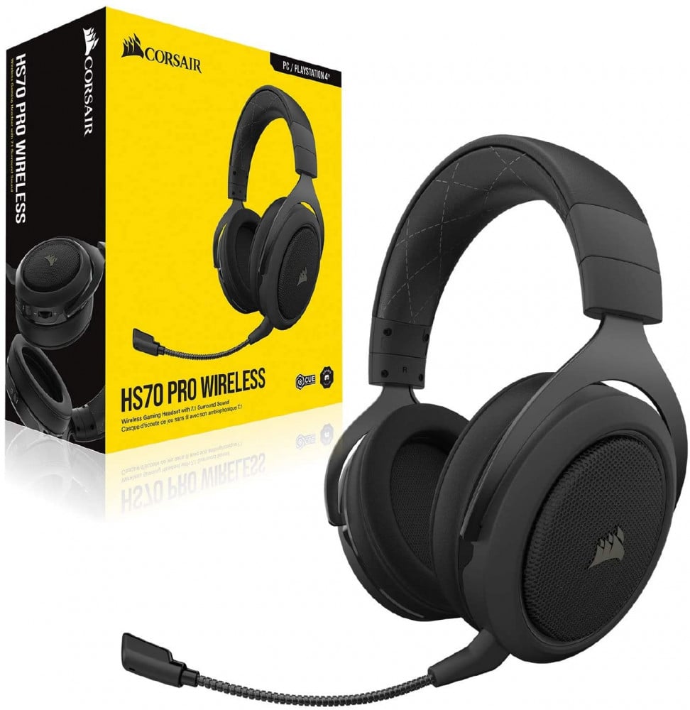 صورة سماعة كورسير - Corsair HS70 Pro Wireless Gaming Headset - 7.1 Surround Sound Headphones for PC, PS5 - 50mm Drivers – Carbon (CA-9011211-NA) رقم 8
