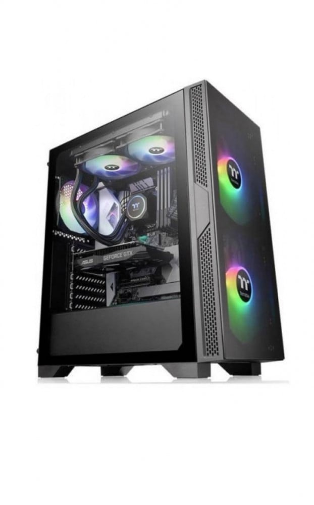 صورة Thermaltake Versa T25 TG Midi tower PC casing Black Built-in fan, Window, Dust filter