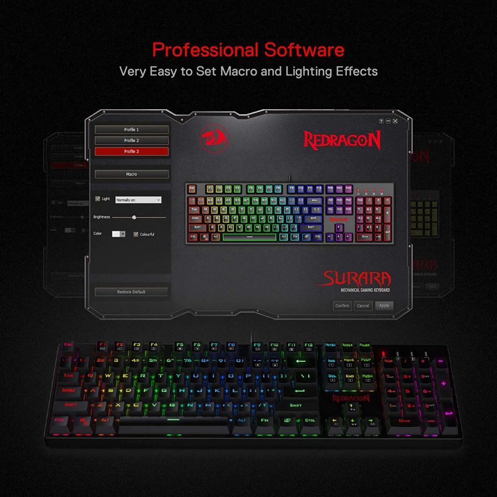 صورة كيبورد Redragon K582 SURARA RGB - الأداء الهادئ والدقة المثالية للألعاب رقم 5
