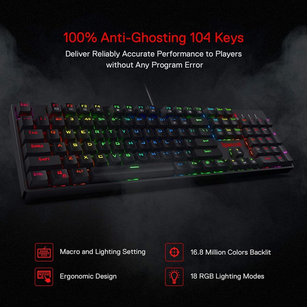 صورة كيبورد Redragon K582 SURARA RGB - الأداء الهادئ والدقة المثالية للألعاب رقم 8