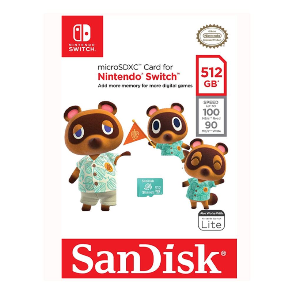 صورة بطاقة ذاكرة مايكرو اس دي اكس سي 512 جيجا SanDisk 512GB microSDXC Card, Licensed for Nintendo Switch Sdsqxao 512G Gnczn