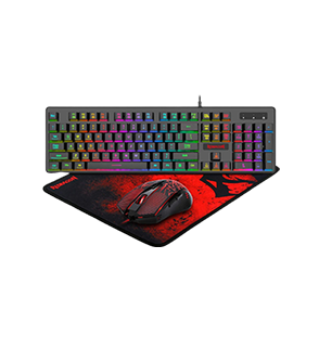 صورة Redragon S107 Gaming Keyboard and Mouse Combo Large Mouse Pad Mechanical Feel RGB Backlit 3200 DPI Mouse for Windows PC (Keyboard Mouse Mousepad Set)