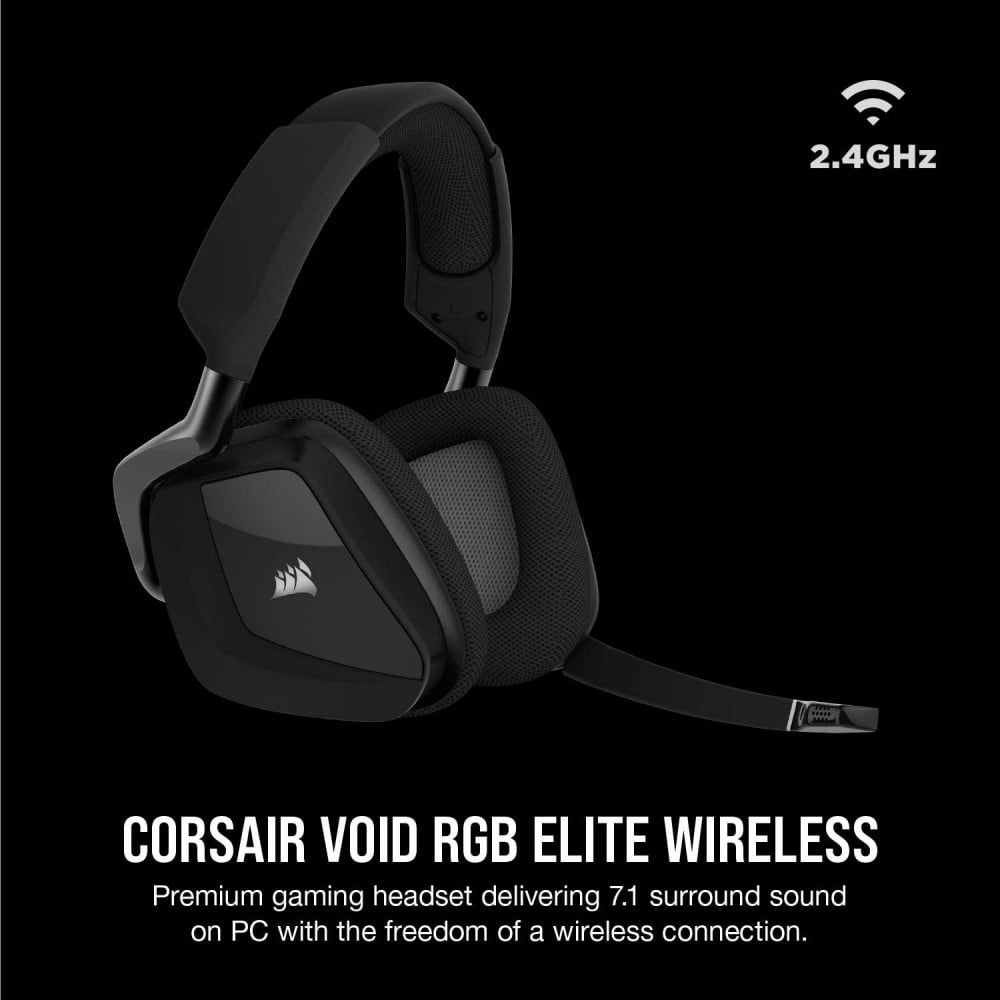 صورة سماعة كورسير - Corsair Void RGB Elite Wireless Premium Gaming Headset with 7.1 Surround Sound - Discord Certified - Works with PC, PS5 and PS4 - Carbon (CA-9011201-NA) رقم 7