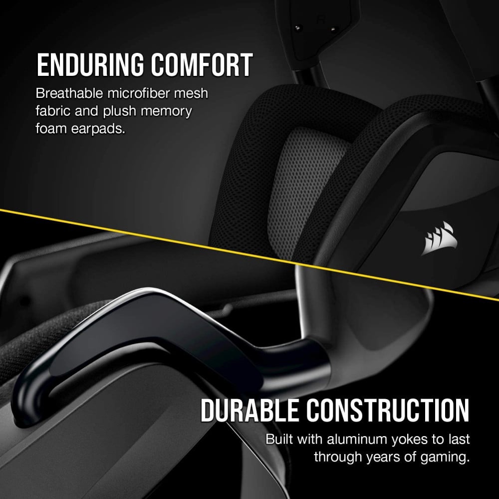 صورة سماعة كورسير - Corsair Void RGB Elite Wireless Premium Gaming Headset with 7.1 Surround Sound - Discord Certified - Works with PC, PS5 and PS4 - Carbon (CA-9011201-NA) رقم 8