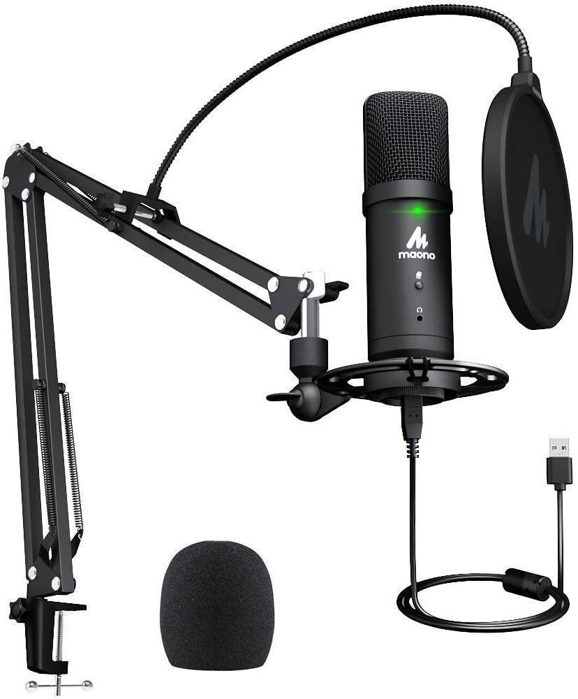 صورة مايكروفون ماونو - USB Microphone 192KHz/24Bit Zero Latency Monitoring MAONO AU-PM401 USB Computer Condenser Cardioid Mic with Mute Button for Podcasting, Gaming, YouTube, Streaming, Recordin رقم 6