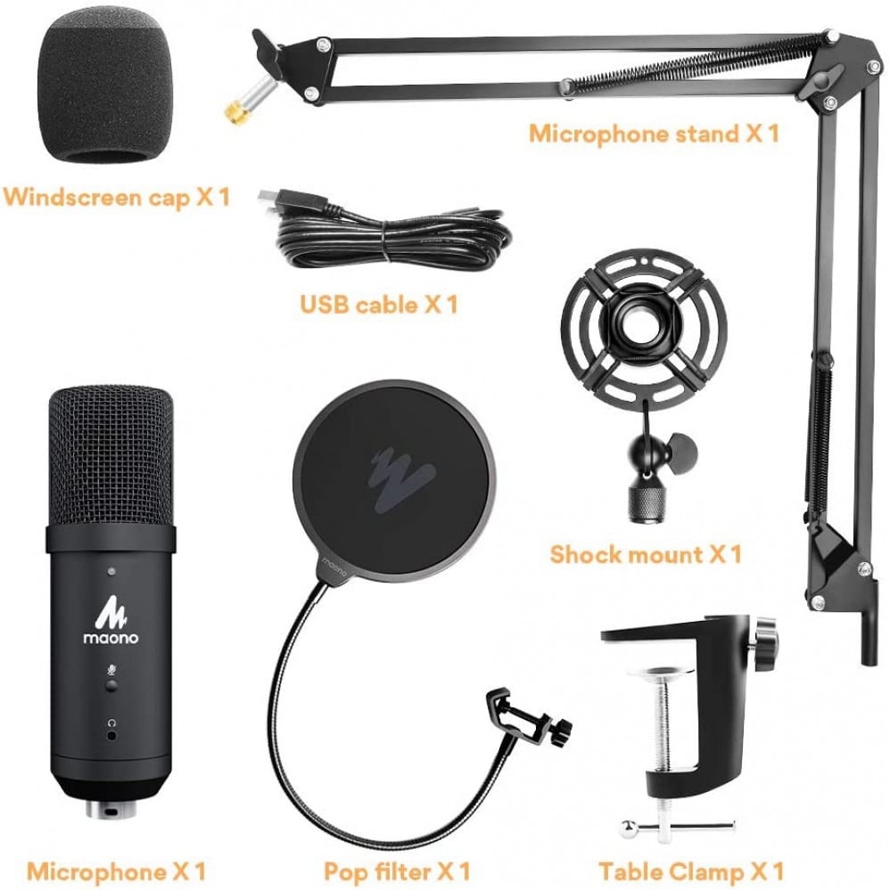 صورة مايكروفون ماونو - USB Microphone 192KHz/24Bit Zero Latency Monitoring MAONO AU-PM401 USB Computer Condenser Cardioid Mic with Mute Button for Podcasting, Gaming, YouTube, Streaming, Recordin رقم 8