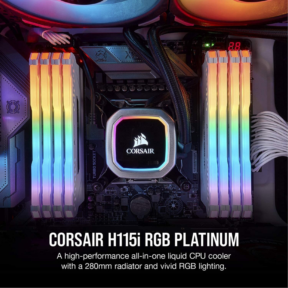 صورة مبرد مائي CORSAIR H115i RGB Platinum أداء تبريد فائق وإضاءة RGB مذهلة رقم 4