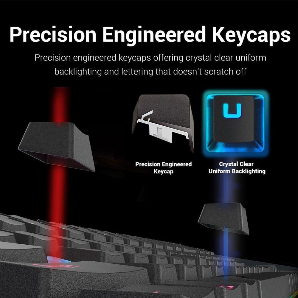 صورة Redragon K599-KRS Deimos RGB Compact Wireless Mechanical Gaming Keyboard رقم 3