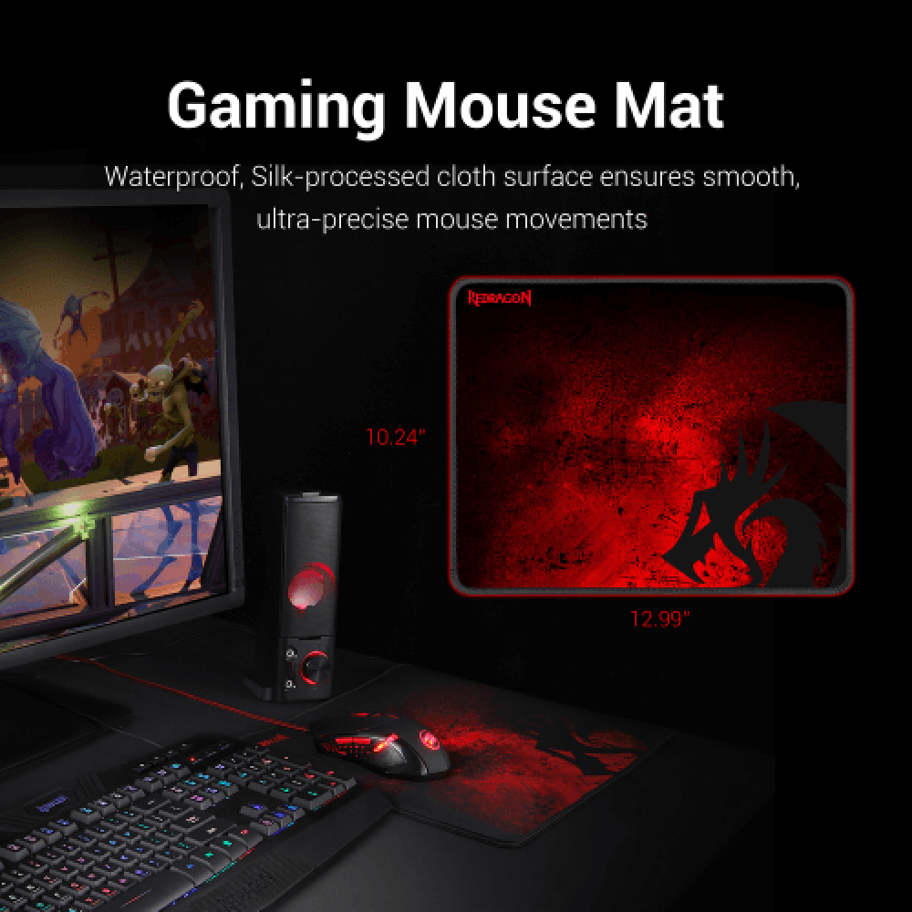 صورة REDRAGON S101 WIRED RGB BACKLIT GAMING KEYBOARD AND MOUSE, GAMING MOUSE PAD, GAMING HEADSET COMBO ALL IN 1 PC GAMER BUNDLE FOR WINDOWS PC – (BLACK) رقم 3
