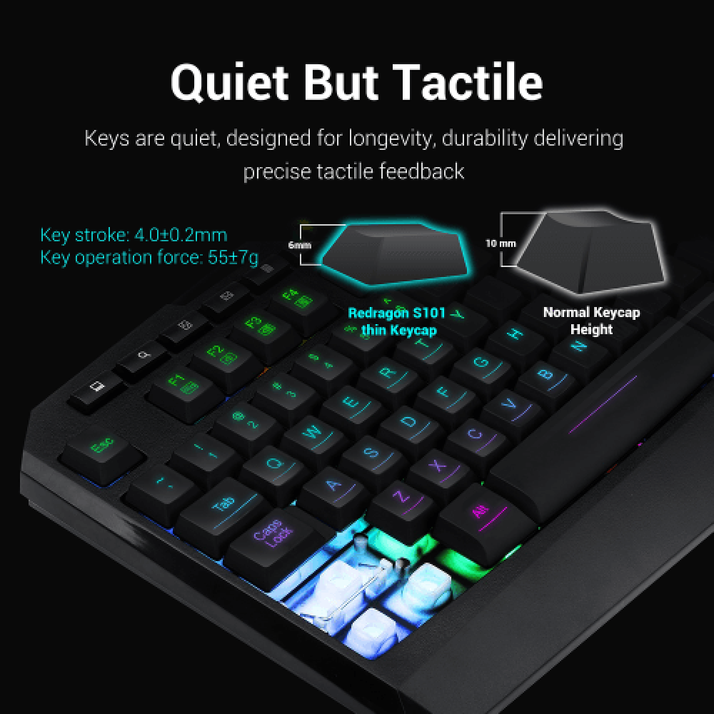 صورة REDRAGON S101 WIRED RGB BACKLIT GAMING KEYBOARD AND MOUSE, GAMING MOUSE PAD, GAMING HEADSET COMBO ALL IN 1 PC GAMER BUNDLE FOR WINDOWS PC – (BLACK) رقم 6