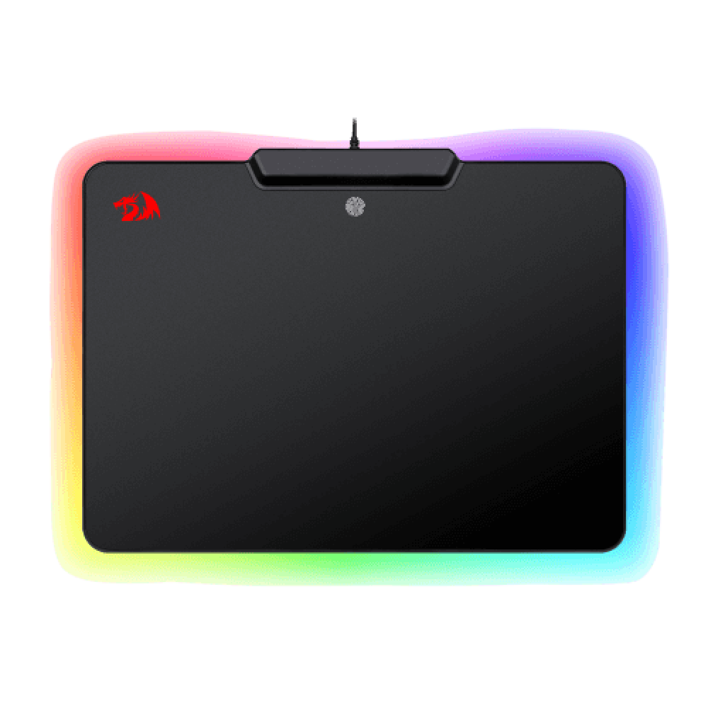 صورة REDRAGON P009 GAMING MOUSE PAD, RGB LED LIGHTING EFFECTS, WIRED, HARD NON-SLIP RUBBER LOW FRICTION SURFACE MOUSE MAT SOFTWARE PROGRAMMABLE FOR MMO COMPUTER WINDOWS PC GAMERS (14.1 X 10.4 INC