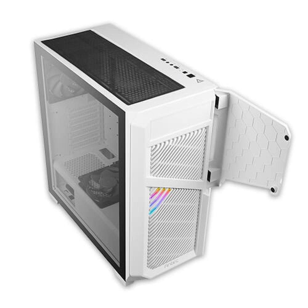 صورة Antec DP502 Flux White Mid Tower 2 X USB 3.0 Tempered Glass Side Window Panel White Case with RGB LED Lighting رقم 9