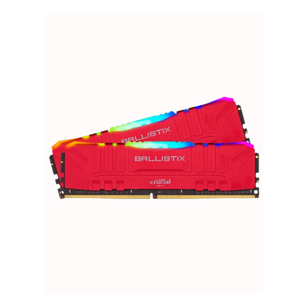 صورة Crucial Ballistix RGB 16GB Kit (2 x 8GB) DDR4-3200 Desktop Gaming Memory (Red)