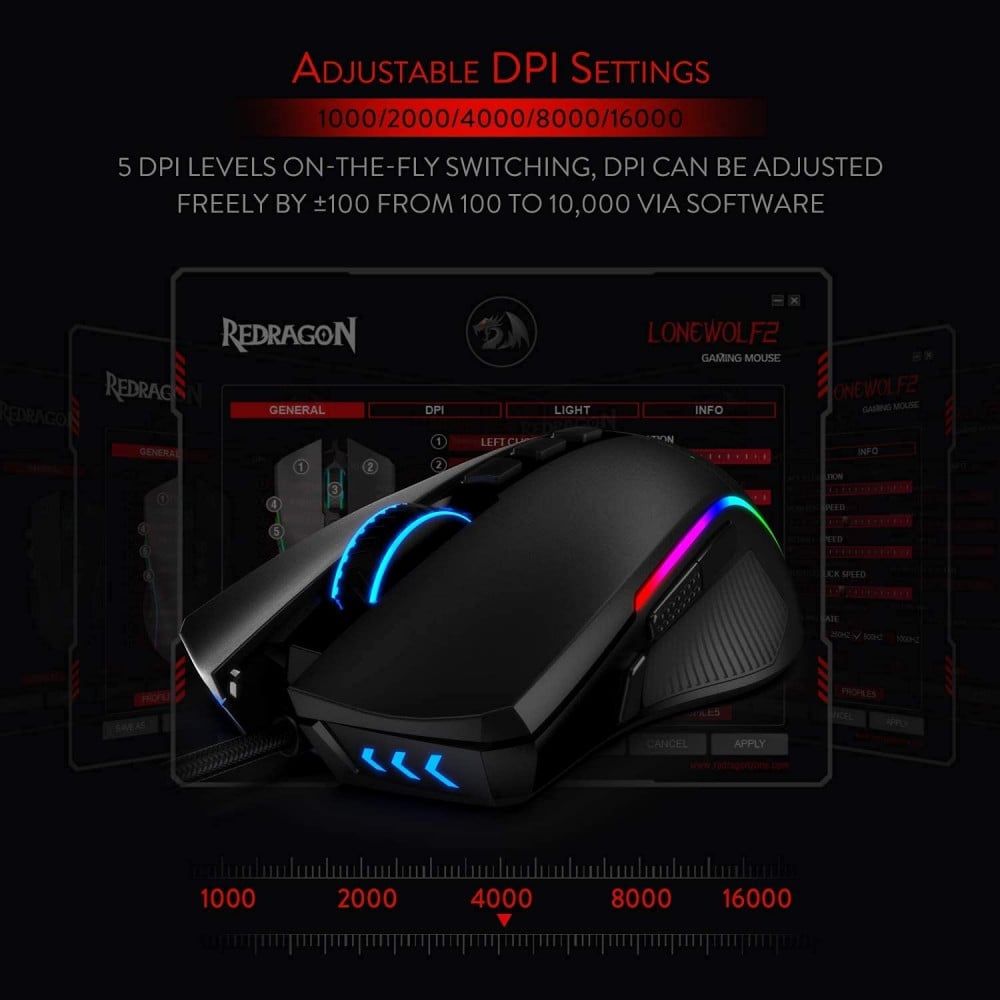 صورة Redragon M721-Pro Lonewolf2 Gaming Mouse, رقم 3