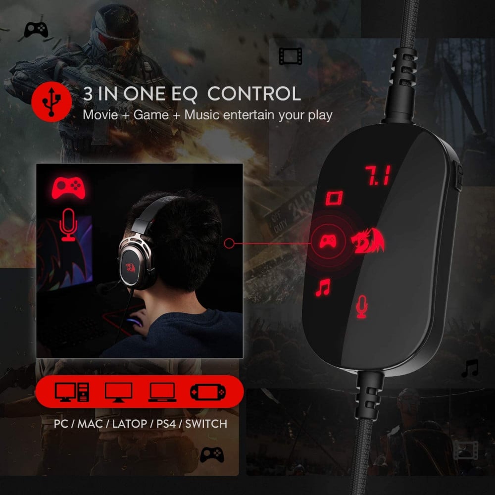 صورة سماعة ريدراجون اتش 710 PC/PS4/Switch رقم 6