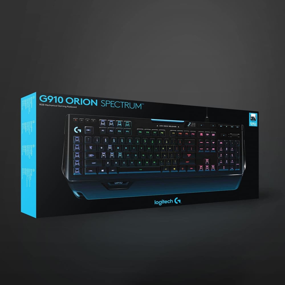 صورة Logitech G910 Orion Spectrum Illuminated Mechanical Gaming Keyboard, RGB Backlit Keys, Romer-G Tactile Key Switches, 9 Programmable G-Keys, Arx Dual Display Technology, QWERTY Int. Layout -  رقم 5