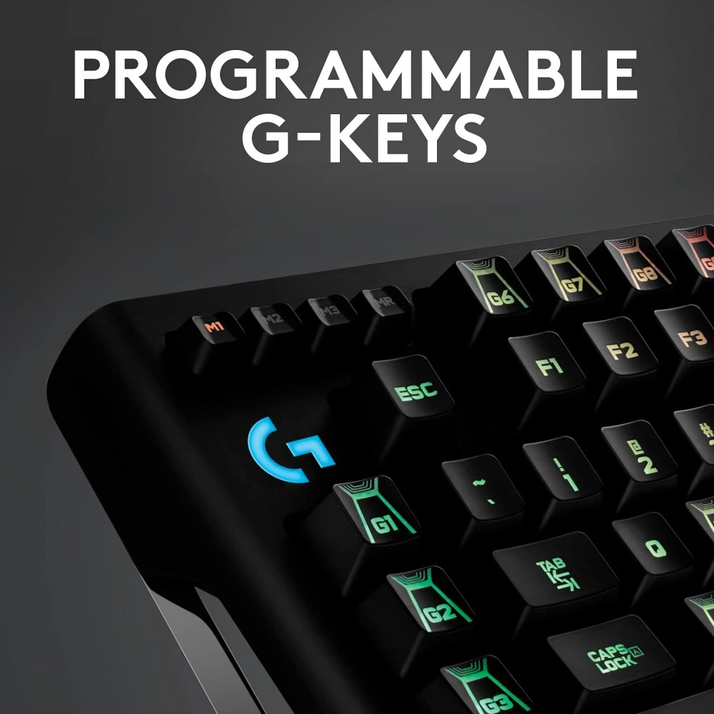صورة Logitech G910 Orion Spectrum Illuminated Mechanical Gaming Keyboard, RGB Backlit Keys, Romer-G Tactile Key Switches, 9 Programmable G-Keys, Arx Dual Display Technology, QWERTY Int. Layout -  رقم 7