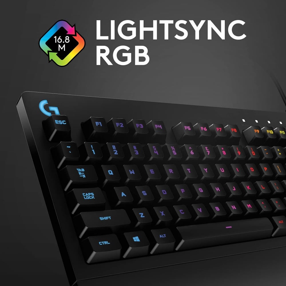 صورة Logitech G213 Prodigy Gaming Keyboard, RGB Lightsync Backlit Keys, Spill-Resistant, Customizable Keys, Dedicated Multi-Media Keys, QWERTY US International Layout - Black رقم 2