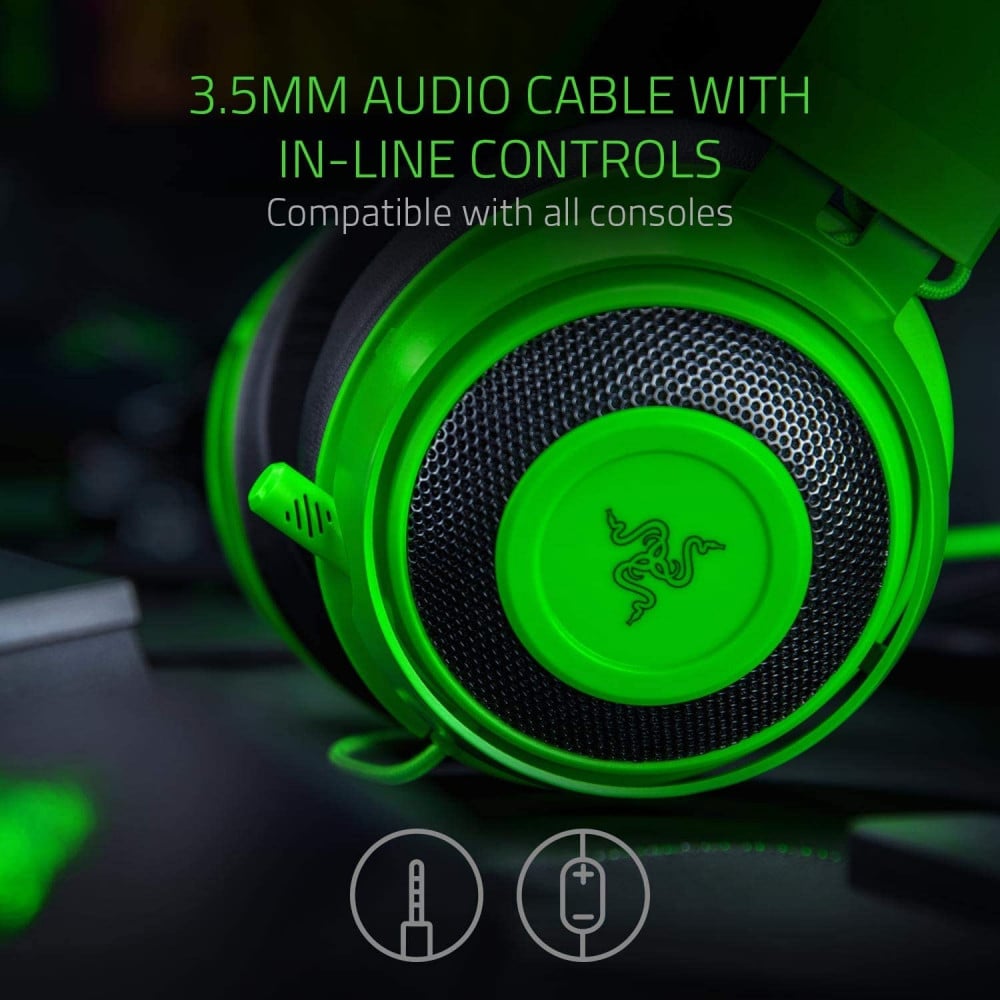 صورة سماعة ريزر كراكين PC, PS4, Xbox Green رقم 2