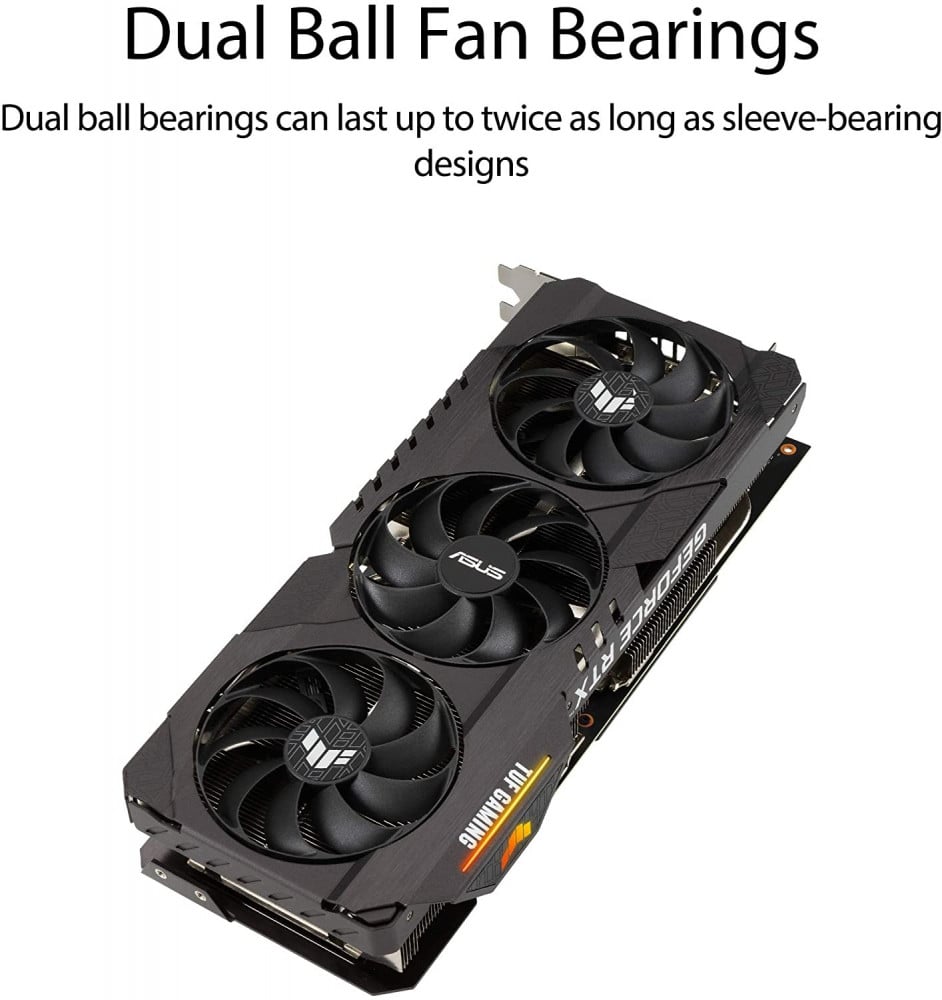 صورة ASUS TUF Gaming NVIDIA GeForce RTX 3080 V2 OC Edition Graphics Card (PCIe 4.0, 10GB GDDR6X, LHR, HDMI 2.1, DisplayPort 1.4a, Dual Ball Fan Bearings, Military-Grade Certification, GPU Tweak I رقم 3