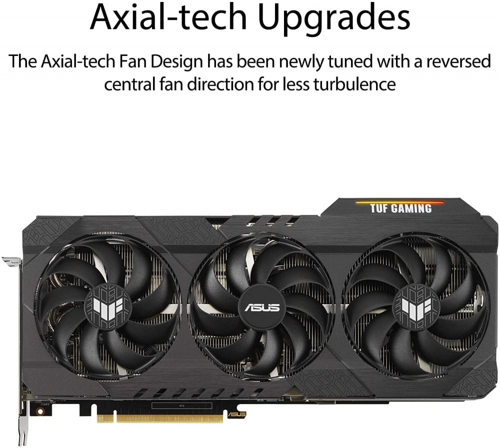 صورة ASUS TUF Gaming NVIDIA GeForce RTX 3080 V2 OC Edition Graphics Card (PCIe 4.0, 10GB GDDR6X, LHR, HDMI 2.1, DisplayPort 1.4a, Dual Ball Fan Bearings, Military-Grade Certification, GPU Tweak I رقم 6