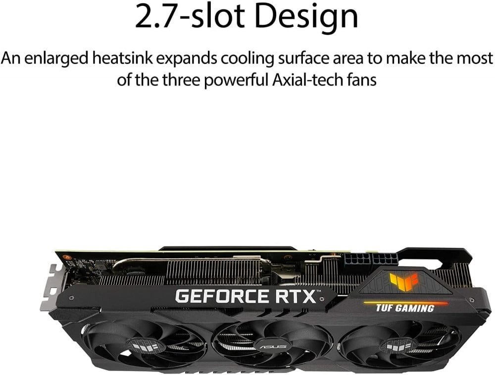 صورة ASUS TUF Gaming NVIDIA GeForce RTX 3080 V2 OC Edition Graphics Card (PCIe 4.0, 10GB GDDR6X, LHR, HDMI 2.1, DisplayPort 1.4a, Dual Ball Fan Bearings, Military-Grade Certification, GPU Tweak I رقم 7