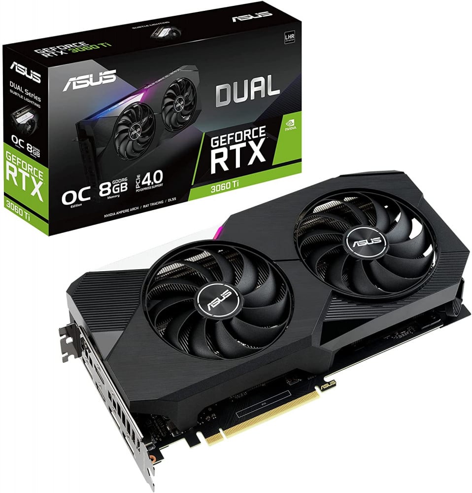 صورة ASUS Dual NVIDIA GeForce RTX 3060 Ti V2 OC Edition Gaming Graphics Card (PCIe 4.0, 8GB GDDR6 Memory, LHR, HDMI 2.1, DisplayPort 1.4a, Axial-tech Fan Design, Dual BIOS, Protective Backplate) رقم 2