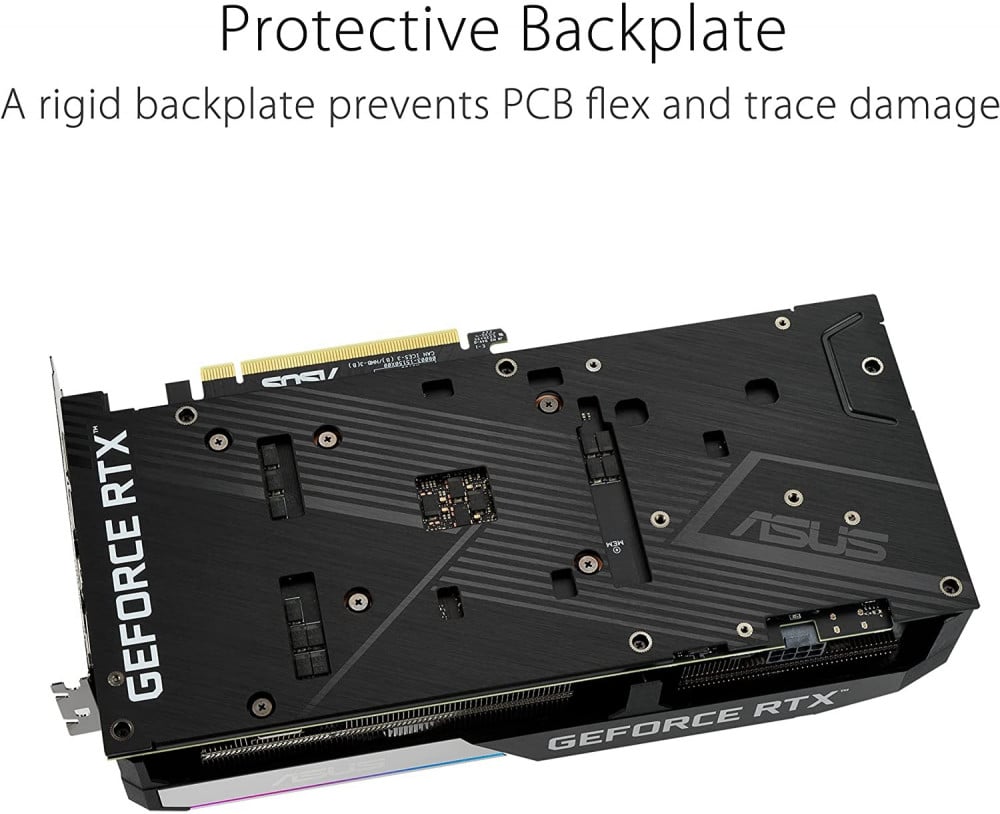 صورة ASUS Dual NVIDIA GeForce RTX 3060 Ti V2 OC Edition Gaming Graphics Card (PCIe 4.0, 8GB GDDR6 Memory, LHR, HDMI 2.1, DisplayPort 1.4a, Axial-tech Fan Design, Dual BIOS, Protective Backplate) رقم 7