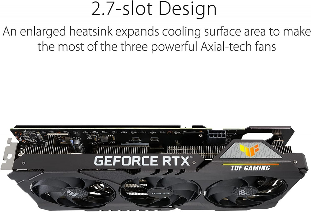 صورة ASUS TUF Gaming NVIDIA GeForce RTX 3060 Ti V2 OC Edition Graphics Card (PCIe 4.0, 8GB GDDR6, LHR, HDMI 2.1, DisplayPort 1.4a, Dual Ball Fan Bearings, Military-Grade Certification, GPU Tweak  رقم 4