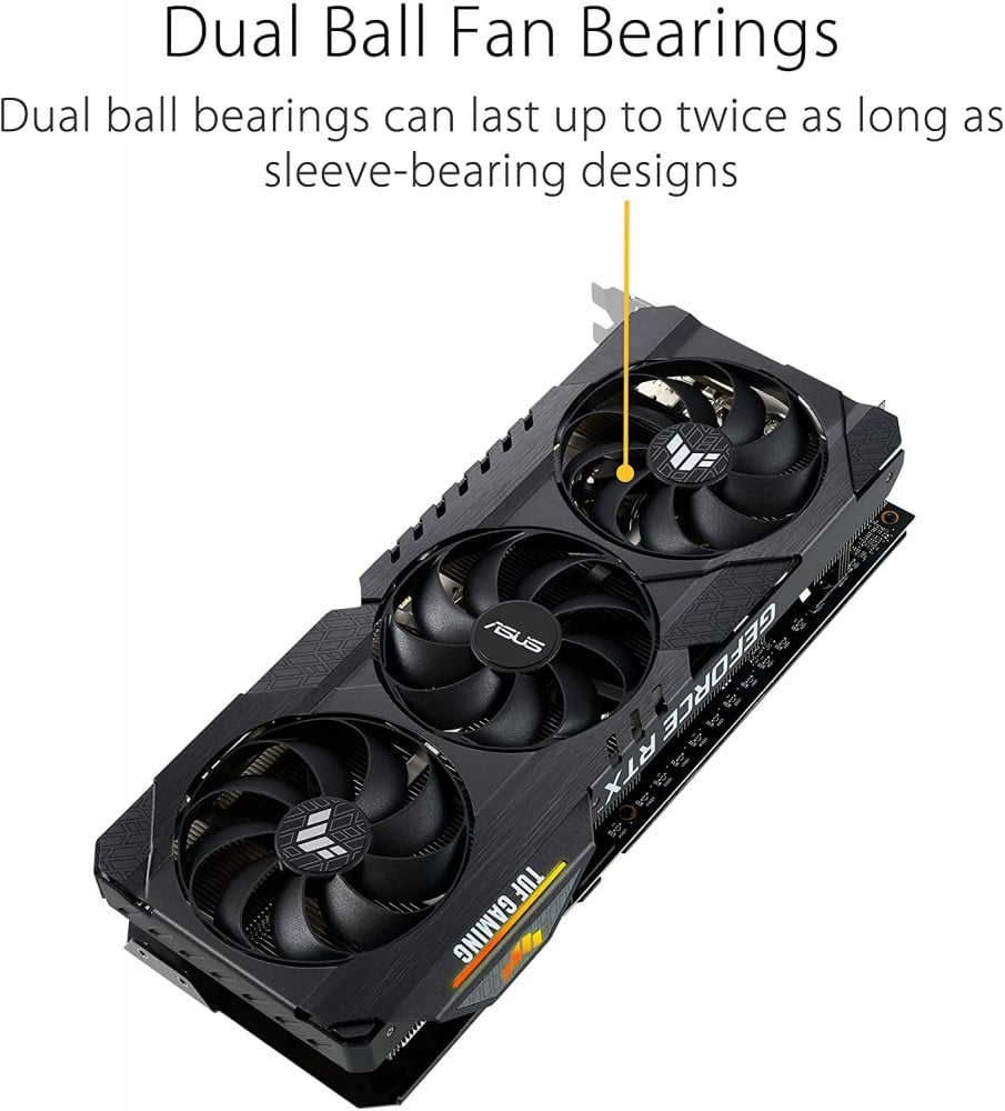 صورة ASUS TUF Gaming NVIDIA GeForce RTX 3060 Ti V2 OC Edition Graphics Card (PCIe 4.0, 8GB GDDR6, LHR, HDMI 2.1, DisplayPort 1.4a, Dual Ball Fan Bearings, Military-Grade Certification, GPU Tweak 