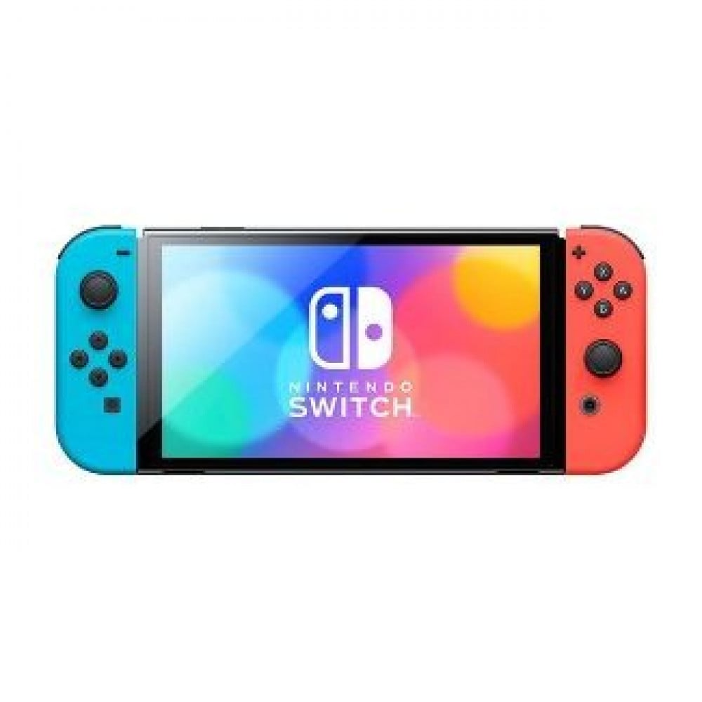 صورة جهاز تحكم نينتندو سويتش أوليد يد تحكم أزرق نيون وأحمر- NINTENDO-SWITCH-OLED رقم 3