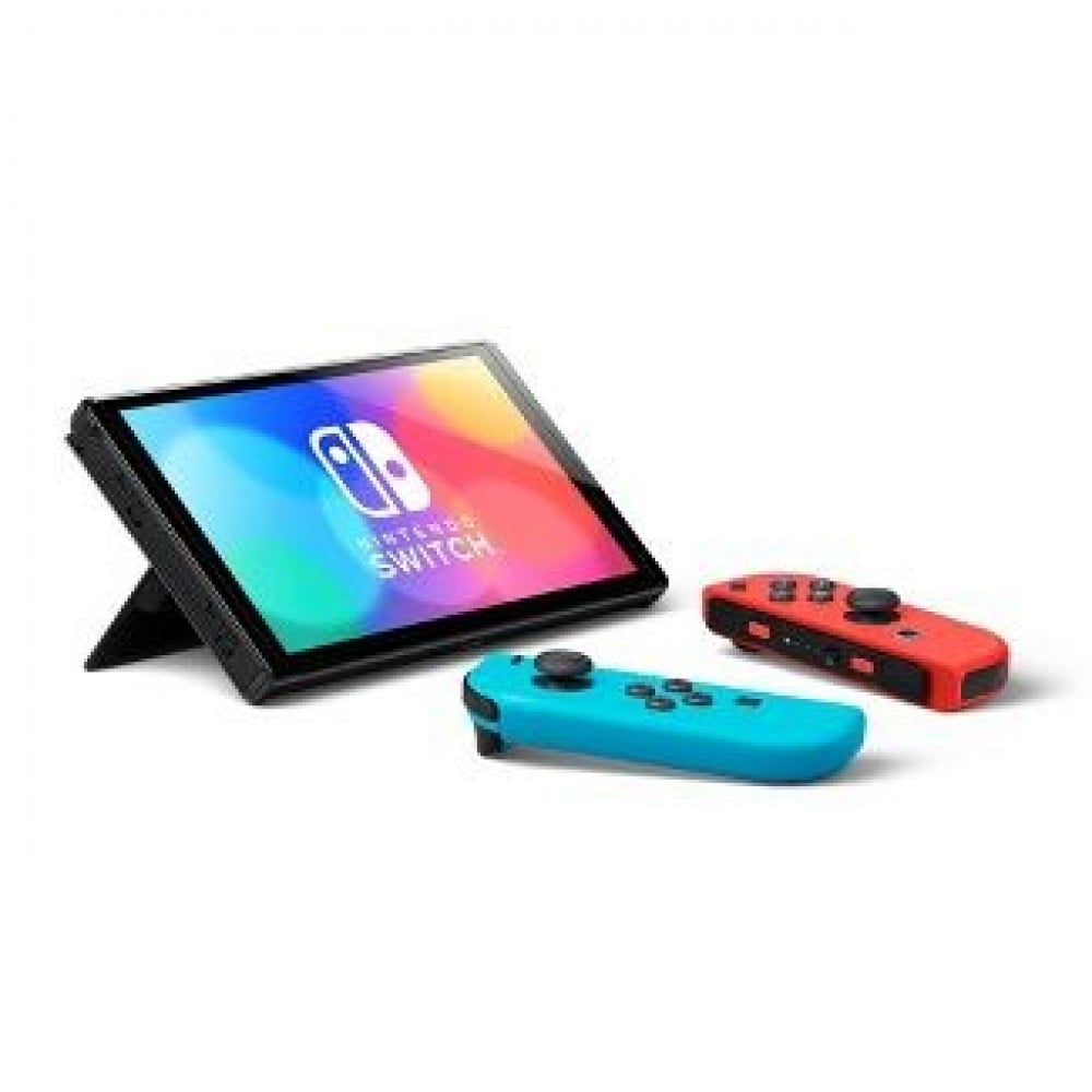 صورة جهاز تحكم نينتندو سويتش أوليد يد تحكم أزرق نيون وأحمر- NINTENDO-SWITCH-OLED رقم 5