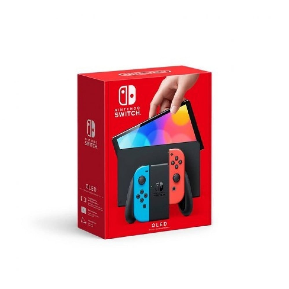 صورة جهاز تحكم نينتندو سويتش أوليد يد تحكم أزرق نيون وأحمر- NINTENDO-SWITCH-OLED رقم 7