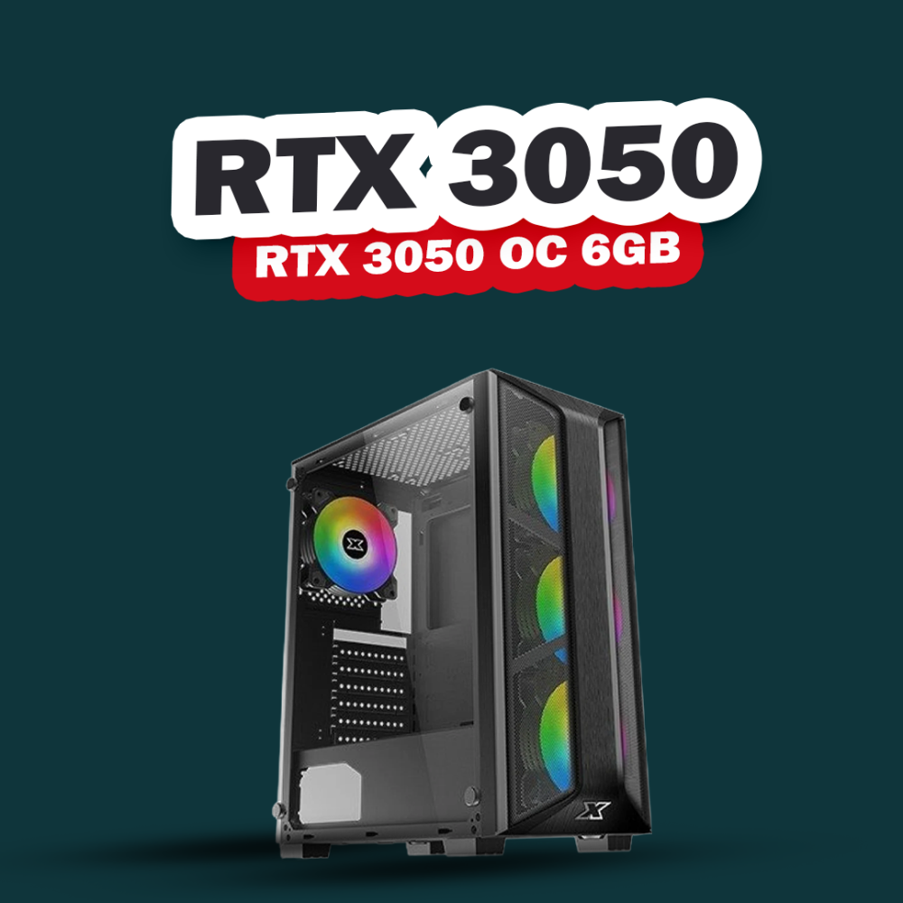 صورة تجميعة ألعاب احترافية بمعالج Intel Core i5-12400F وكرت شاشة ASUS RTX 3050 – أداء قوي وتصميم أنيق
