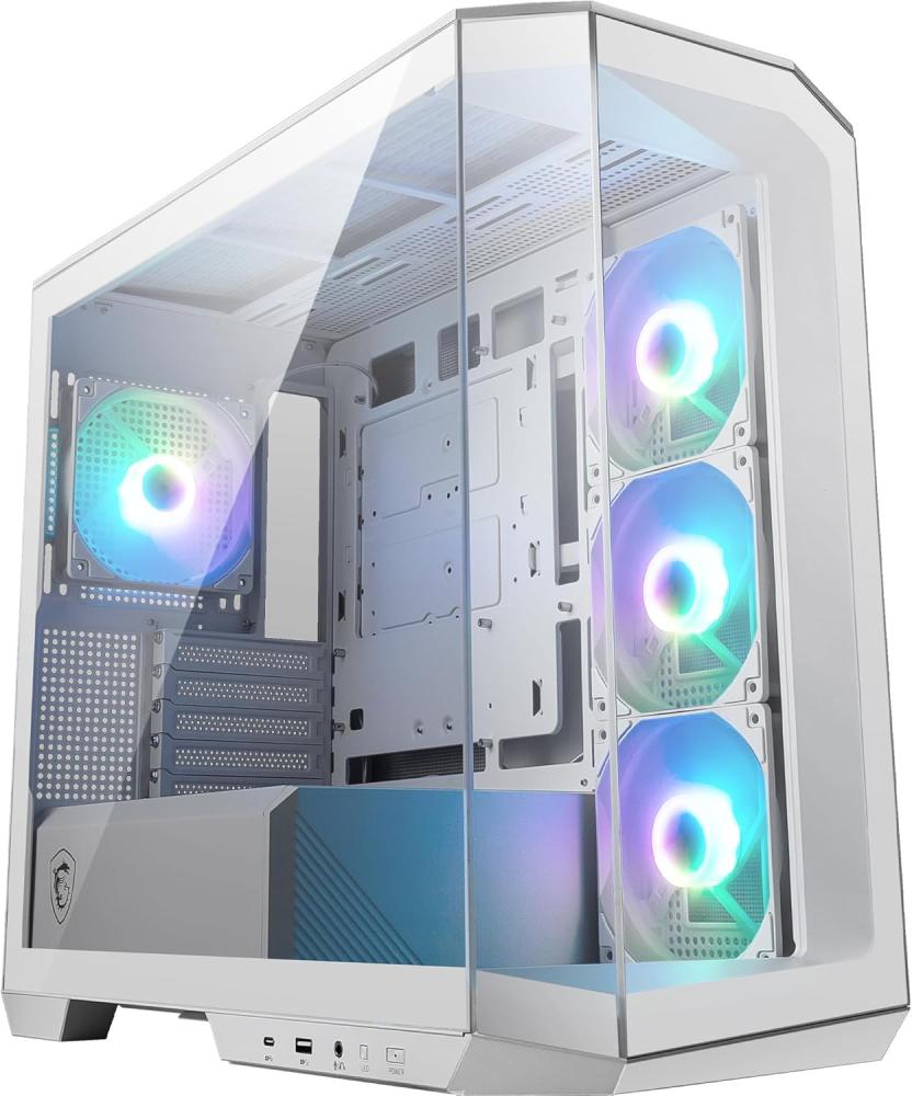 صورة MSI MAG PANO M100R PZ White – صندوق ألعاب Micro-ATX بتصميم بانورامي و4 مراوح ARGB رقم 4