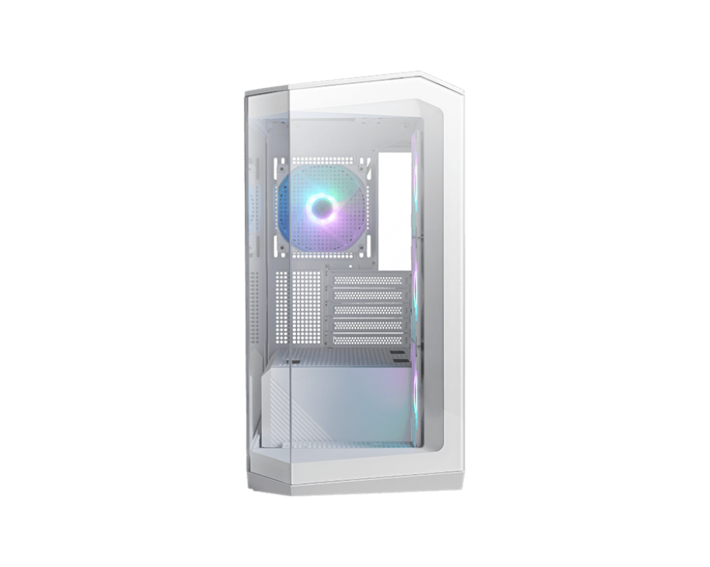 صورة MSI MAG PANO M100R PZ White – صندوق ألعاب Micro-ATX بتصميم بانورامي و4 مراوح ARGB رقم 5