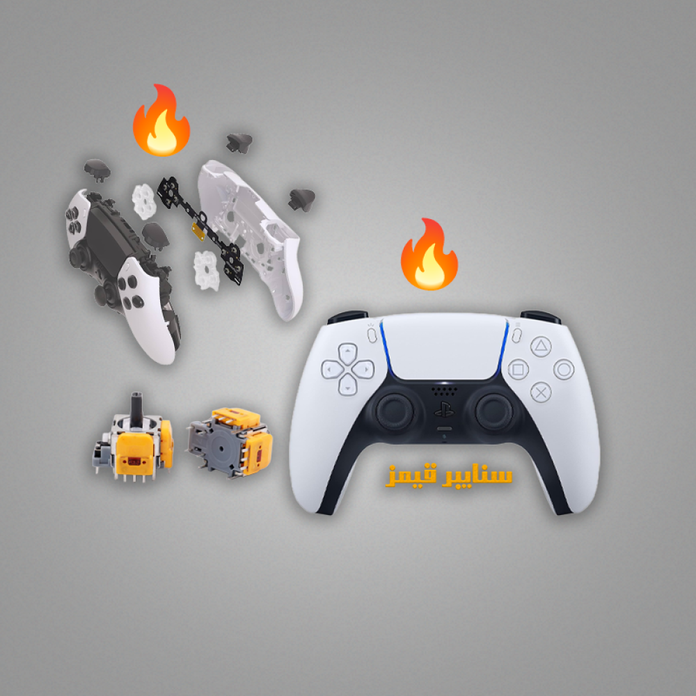 صورة يد تحكم بلايستيشن 5 بكلكات ماوس وقير مغناطيسي – PS5 Controller Mouse-Click & Magnetic Gear يد سوني 5