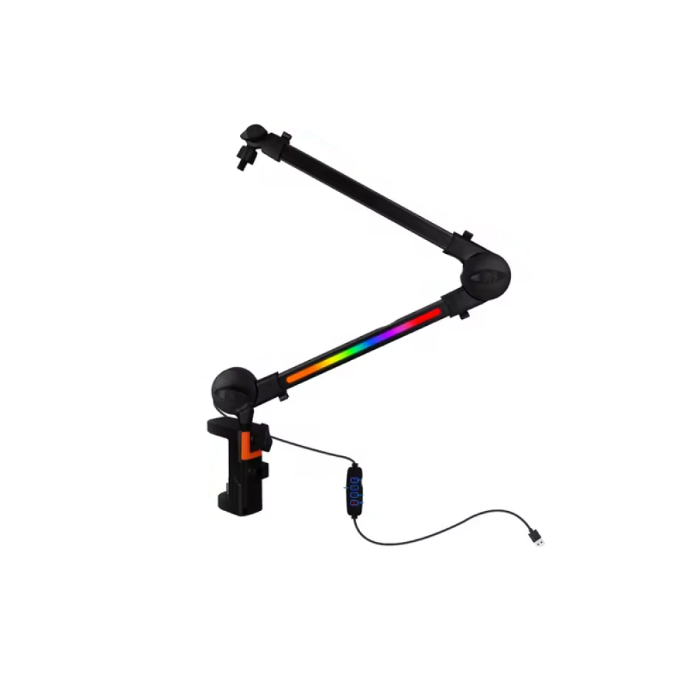 صورة حامل مايك - اسود RGB - بزراع مثبت علي المكتب 360 درجه